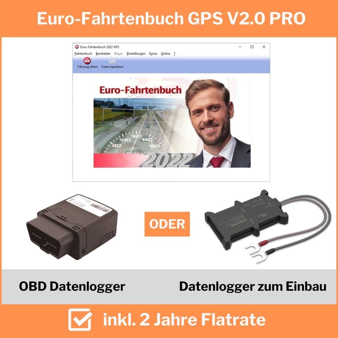Euro-Fahrtenbuch 2022 GPS V2.0 PRO 2 Jahre