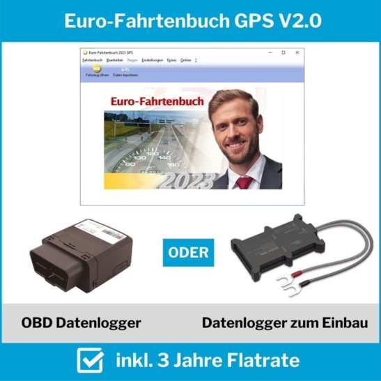 Euro-Fahrtenbuch 2023 GPS V2.0 3 Jahre